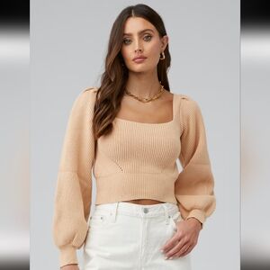 MINKPINK Soft Beige Knit Top